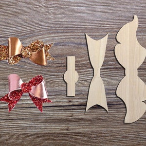Tradition Hair Bow wooden Cut Outs, Hair Bow Template, Tools for Bow making, Wood Tracing Template,Wood Big bow,Crafting Wood Laser Cut Tags