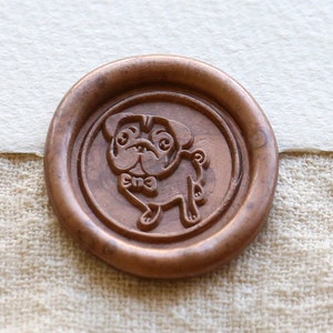 Kit de timbres de sceau de cire mignon carlin, timbre de sceau de chien, timbre de sceau de cire, sceau d'enveloppe de mariage, ensemble de timbres de sceau de cire de fête, cadeau de timbre de sceau de cire