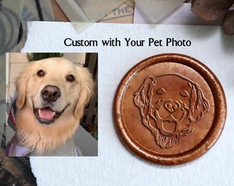 Sello de sello de cera de retrato de mascota personalizado, cree sello de sello de cera con su foto de mascota, sello de amante de perros, sello de cera de fiesta, sello de cera Regalo para amantes de mascotas