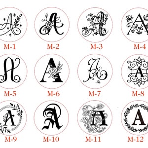 Timbro in ceralacca personalizzato per matrimonio, timbro in ceralacca con iniziale monogramma personalizzata, kit timbro in ceralacca, timbro in ceralacca con alfabeto, timbro iniziale con foglie