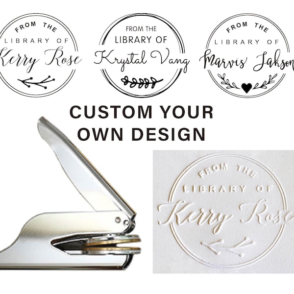 Custom embosser with your own design, Book Embosser ,Custom Logo Embosser, Embosser Gift Set , Library embosser, Paper stationery