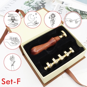 Hand Wachs Siegel Stempel Sammlungen, Hand mit Blumen Wachs Stempel Kit, Hand mit Mond und Stern Wachs Siegel Stempel Set, Einzigartige Wachs Siegel Stempel Geschenk