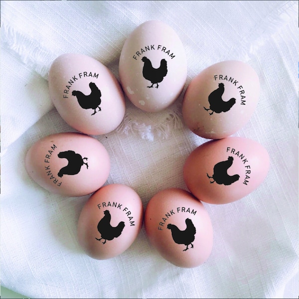 Custom Egg Stamp ,Custom Chicken Egg Stamp , Egg Label Stamp , Farm Fresh Egg Stamp , Personalized Egg Stamps , Egg Stamp With Date