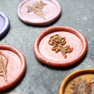 Geboorte bloem lakzegelstempel, lakzegelstempel voor verjaardagscadeau, flora lakzegelstempelset, huwelijksuitnodiging cadeau, tuin lakzegelstempelset