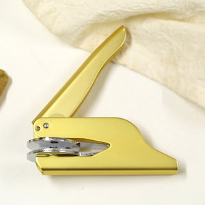 Timbro per goffratura con manico dorato, regali adorabili, timbro con il tuo design, timbro per goffratura di libri, timbro per goffratura di biblioteche personalizzato, cancelleria di carta