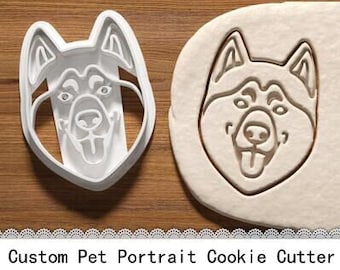 Custom Pet Portrait Cookie Cutter, Custom Dog Cutter, pet cat cookie cutter, clay cutter, fondant cutter,