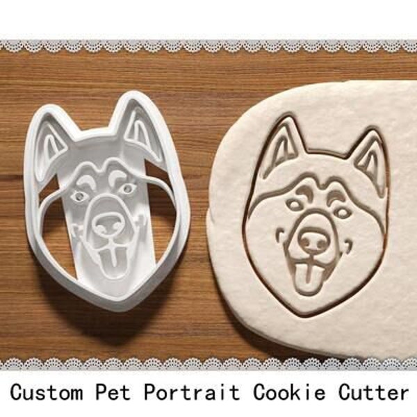 Custom Pet Portrait Cookie Cutter, Custom Dog cutter, pet cat cookie cutter, clay cutter, fondant cutter,