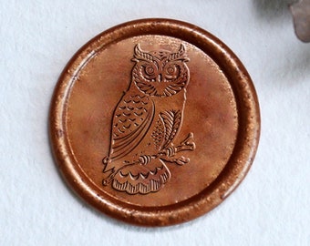 Kit de timbre de sceau de cire Owl on Branch, timbre de sceau de hibou, sceau d’enveloppe de mariage, kit de timbre de cire de hibou, timbre de sceau de cire d’animal Cadeau