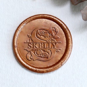 Personalisierter Name Wachssiegelstempel mit Initiale, personalisierter Monogramm Anfangswachsstempel, Wachsstempel-Kit, Hochzeitseinladungsgeschenk, Initialstempel