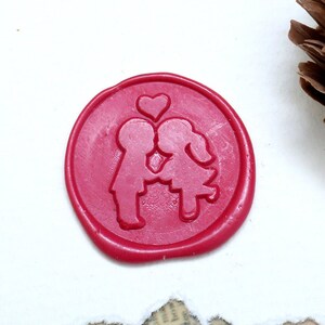 Sello de cera personalizado con pareja besándose, kit de sello de cera para boda, sello de sobre para boda, juego de sello de cera para fiesta, sello de cera para regalo