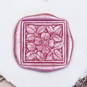 Sakura-lakzegelstempelset, vierkante Sakura-zegelstempel, bloemenlakzegel, bruiloftszegel, Flora lakzegelstempelset, lakzegelstempel cadeau