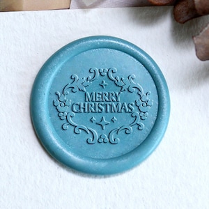 Carimbo de cera de Feliz Natal, carimbo de cera de Papai Noel, kit de carimbo de cera de Natal, envelope para convite, kit de carimbo de cera de jardim