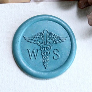 Custom Nurse Symbol Wax Seal Stamp, Personalized Initials wax seal stamp ,Caduceus Symbol wax stamp kit, invitation gift,Wax Stamp Gift Set