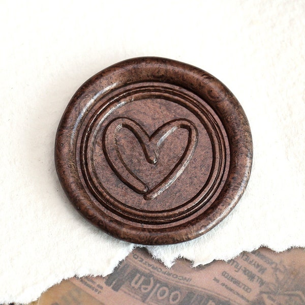 Kit de timbres de sceau de cire coeur d'écriture, cadeau de timbre de sceau de coeur de peinture à la main, mariage de timbre de sceau de cire, cadeau de timbre de sceau de cire