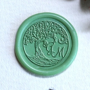 Personalisierter zwei Initialen Wachs versiegeln Stempel mit Leben des Baumes, Hochzeit Wachs Siegel Stempel, Benutzerdefinierte Initialen Wachs Versiegelung Stempel, Hochzeitseinladung Geschenk