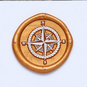 Kompass Wachs Siegel Stempel Set, Kompass Siegel Stempel Geschenk, Kompass Siegel Stempel Geschenkset, Willkommen Siegel Stempel Geschenk