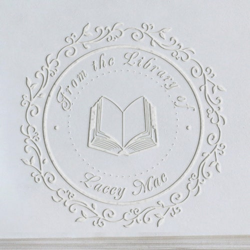 Custom Library Embosser Stamp Personalized Book Embossing Etsy