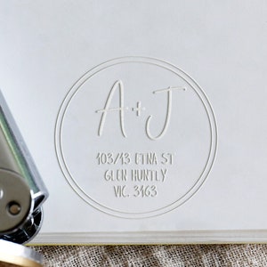 Gepersonaliseerd adresembosser, aangepaste embosserstempel, notariszegelembosser, adresstempel, gepersonaliseerde initialen embosser, draagbare embosser