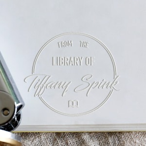 Sello de biblioteca, sello personalizado, sello de libros, sello para álbumes de recortes, sello de sobres personalizados, sello de mano.