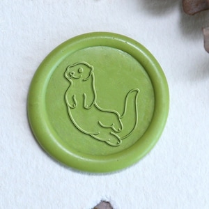 Otter Wachs Siegel Stempel Kit, Lutra Wachs Siegel Stempel Geschenk, Tier Wachs Siegel Stempel Hochzeit, Wachs Siegel Stempel Geschenk für Kinder, Umschlag Stempel Siegel