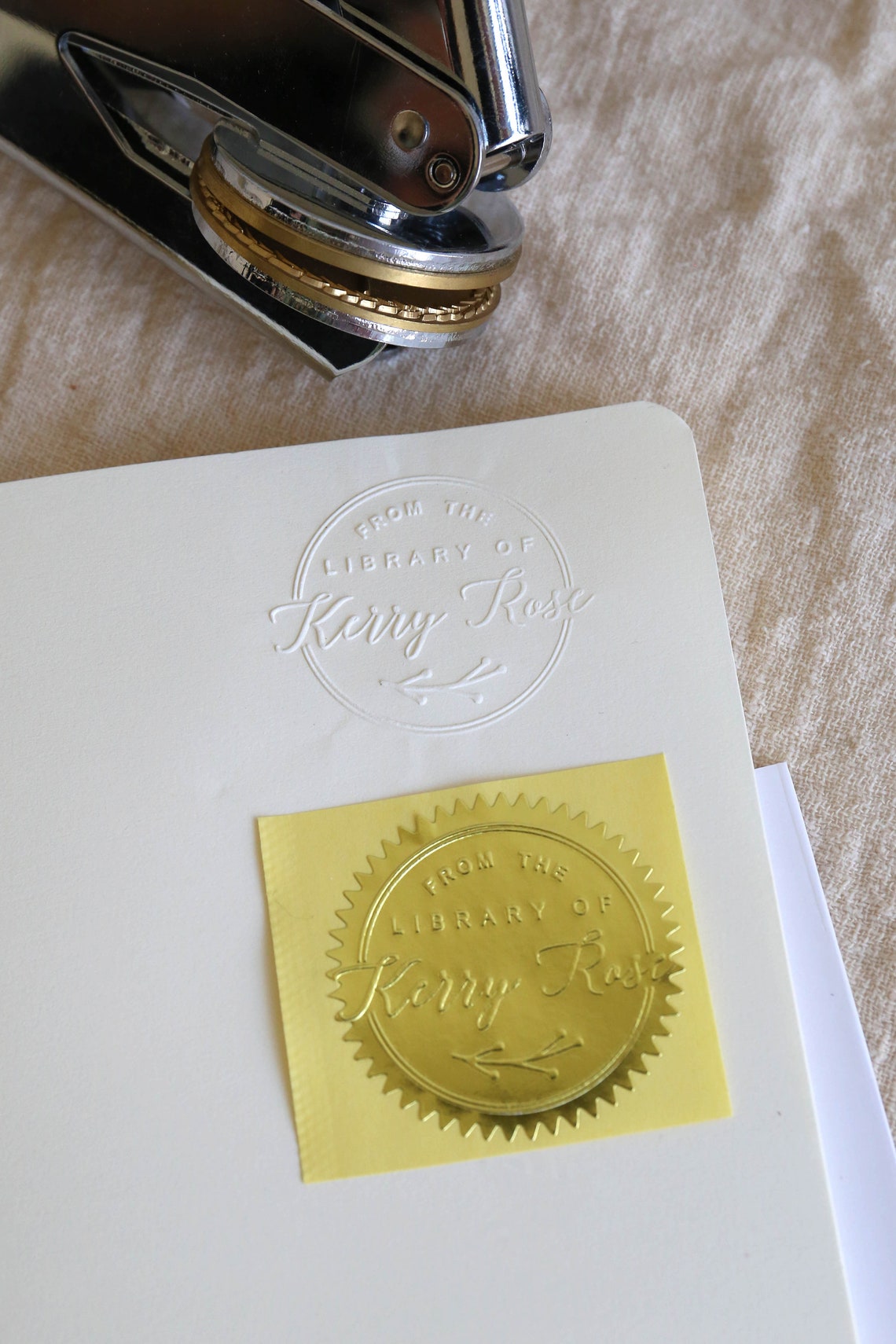 From the library of embosser library stamp Book Embosser Etsy