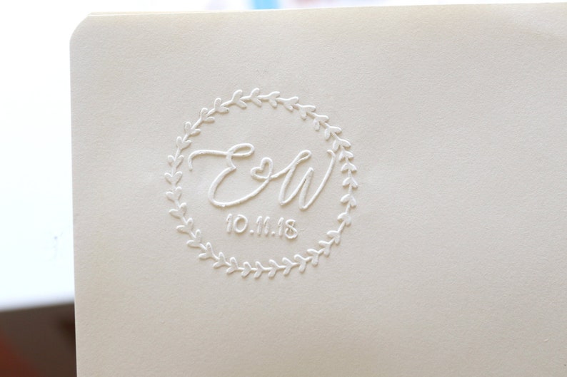 Personalized Wedding Embosserwreath Embosserwedding Embosser Etsy