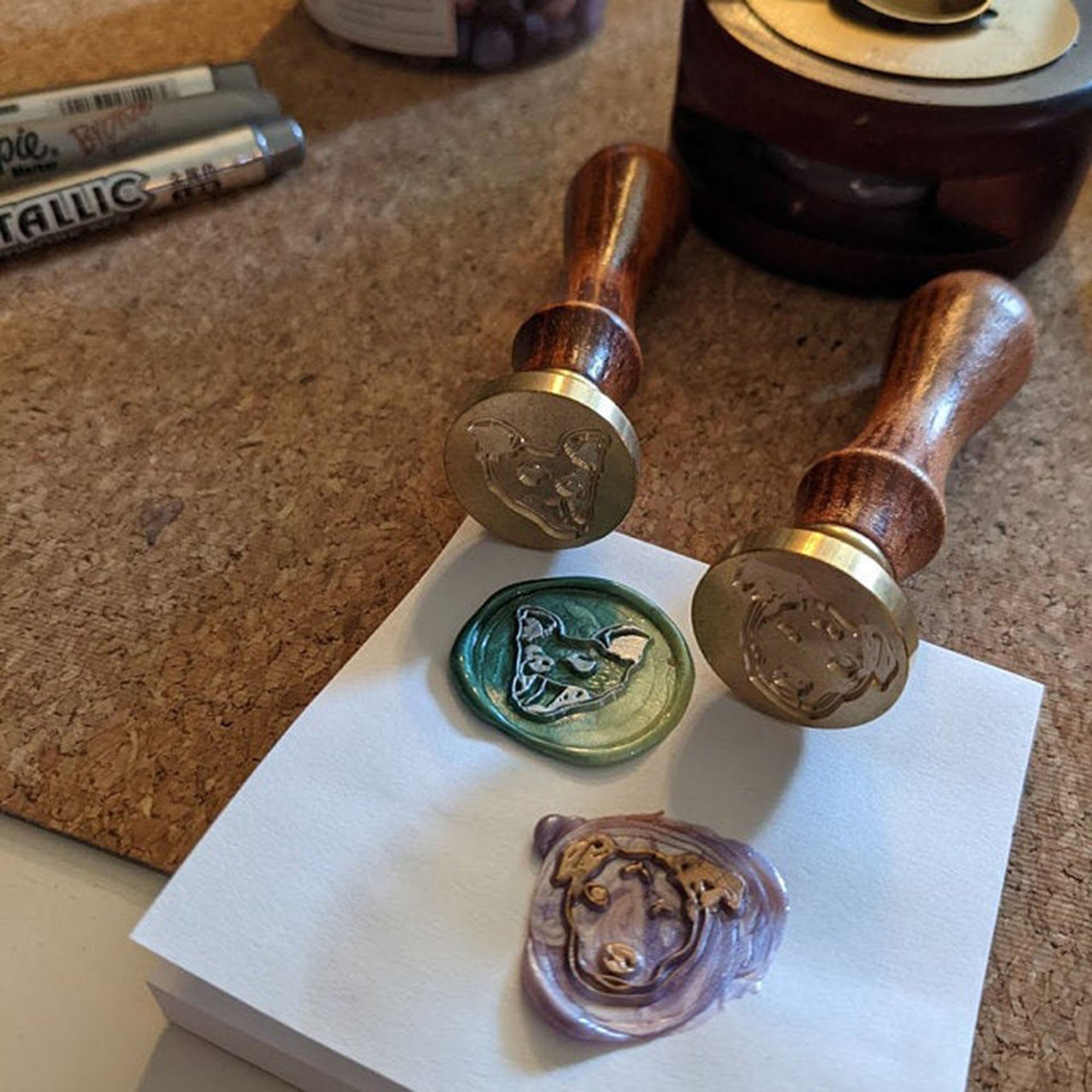 Custom Pet Portrait Wax Seal Stamp - Personalized Wax Seal for Dog Lovers - Unique Pet Photo Stamp Gift