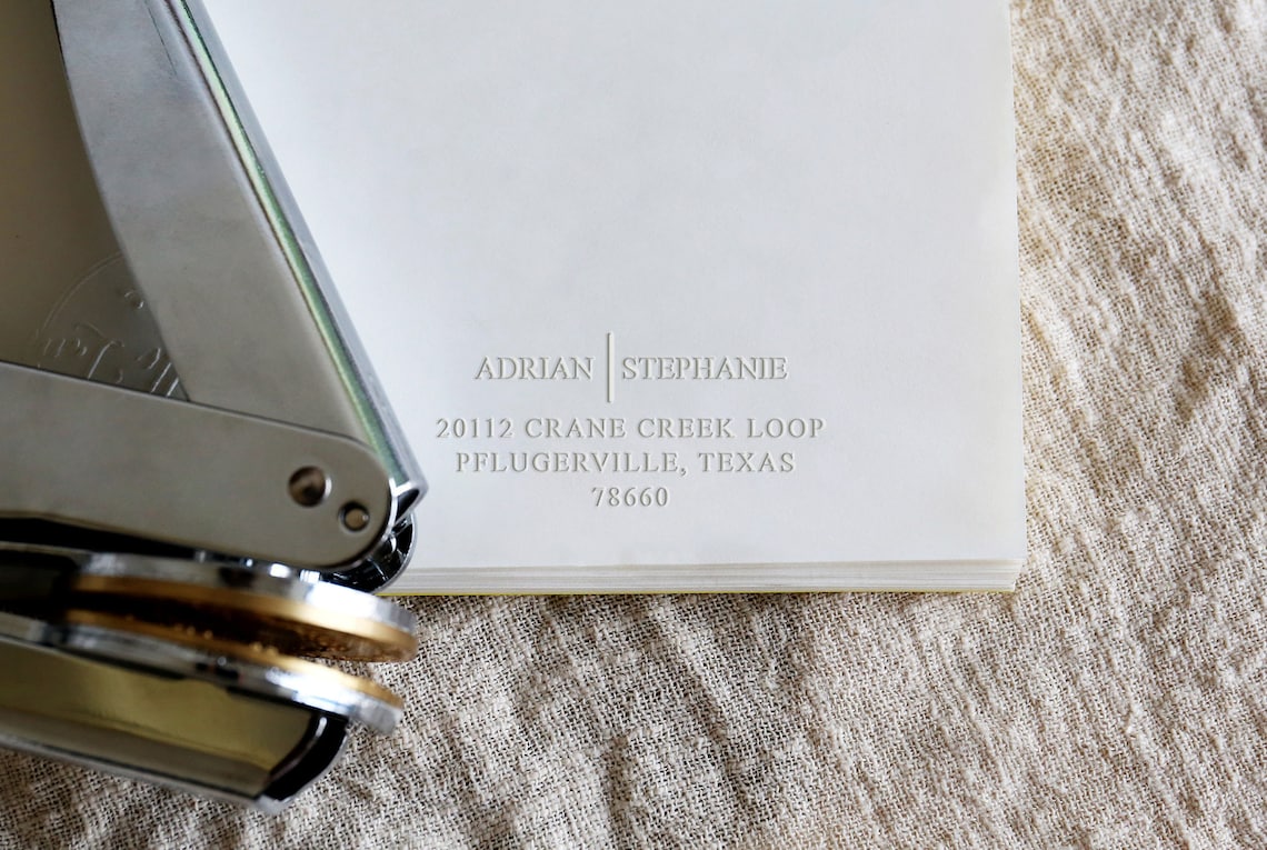 Custom Address Embosser Stamp Envelopes Embosser address Etsy