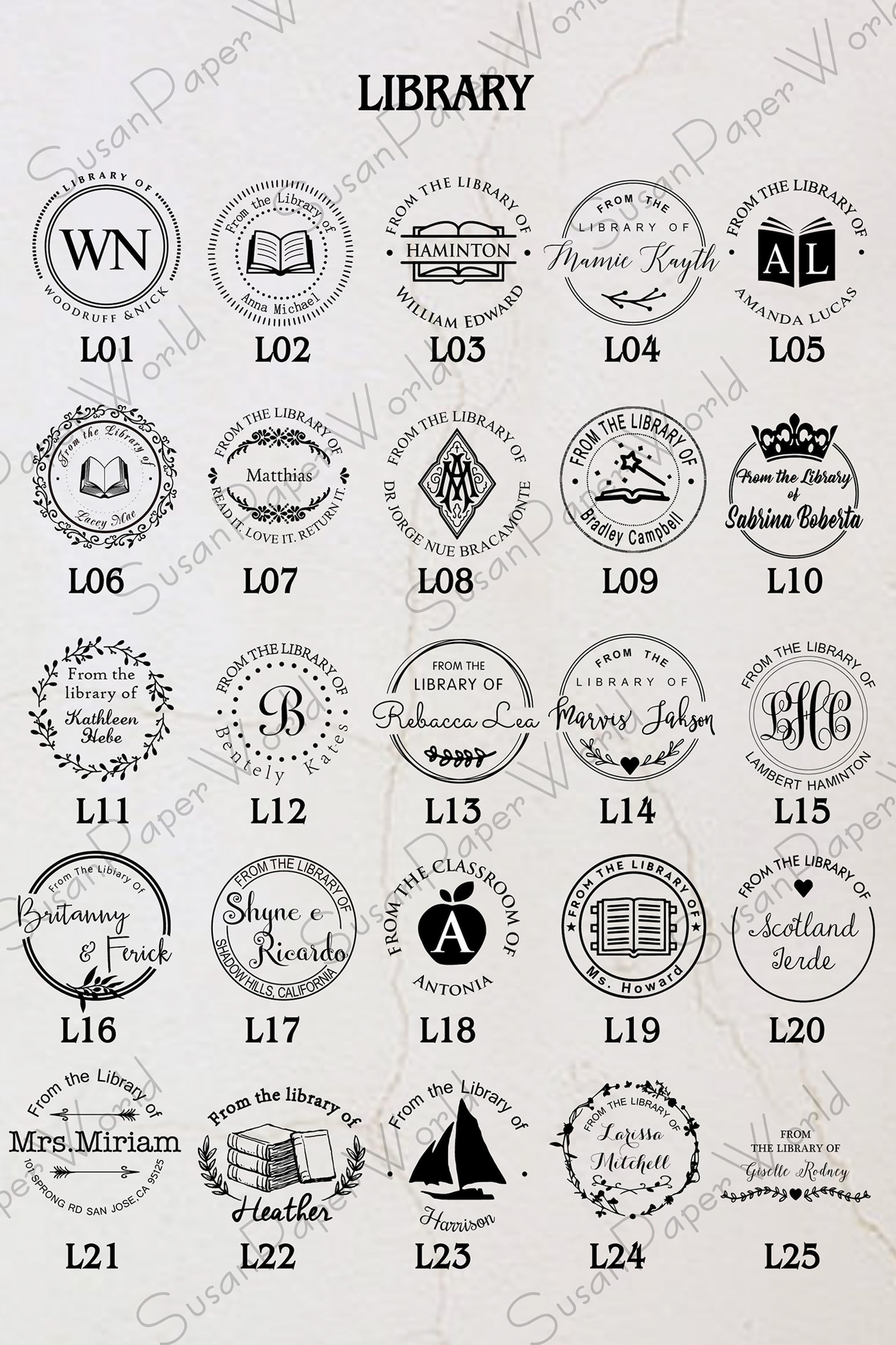 Personalized Library embosserFrom The Library Of Embosser Etsy