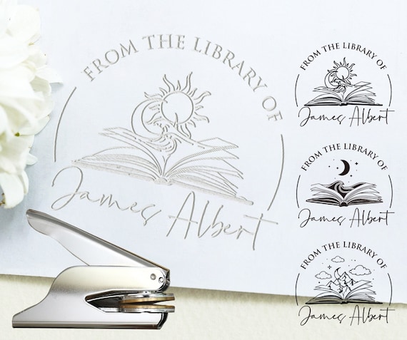 Tampon De Gaufrage De Lvre De Bblothèque, échantllon De Gaufrage De