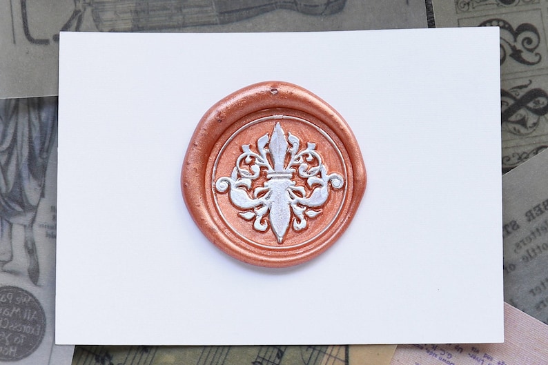 Fleur De Lis wax seal stamp kit, Fleur De Lis wax sealing, Invitations seal stamp, party wax seal stamp set, Wax seal stamp Gift image 1