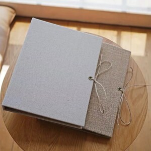 Álbum de recortes de lino para hacer uno mismo, álbum de fotos de lino en blanco, álbum de recortes de boda, libro de recortes para hacer uno mismo, álbum de recuerdos, álbum de fotos de lino, envío gratuito