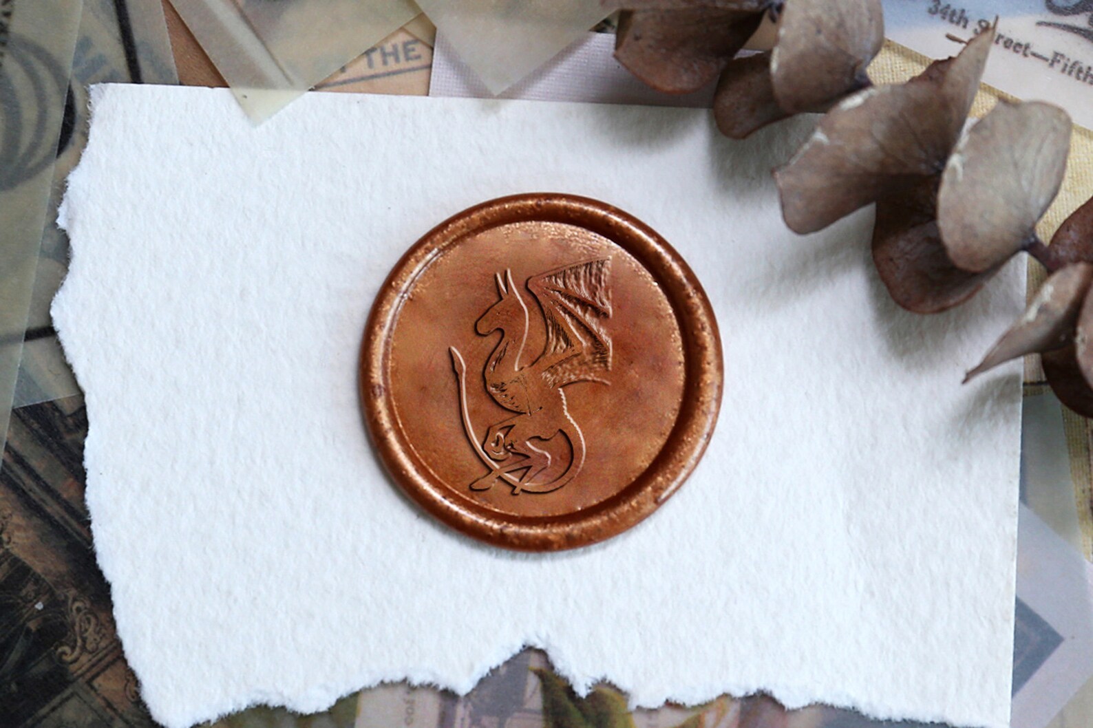 DELORIGIN Book Teacup Flowers Wax Sealing Stamp, 1" Brass Wax Seal Stamp Head With Wooden Handle Vintage Flower Wax Stamp For Invitation Cards Gift Wrapping Envelopes Wine Package Decoration