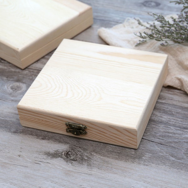 Wooden CD blank wedding case, unfinished plain solid wooden CD box, storage, keepsake, holder, couple memory box