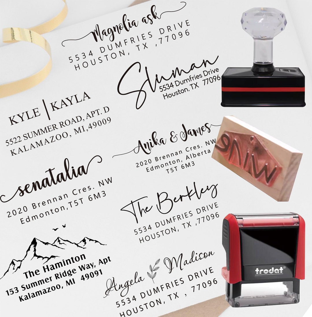 Custom Return Address Stamp ,personalized Wooden Stamp, Address Self ...