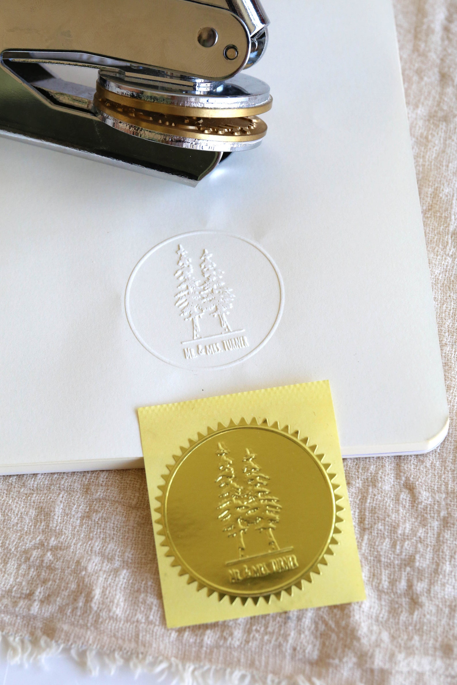 Personalized Embosser with Pine TreeCustom Seal Etsy