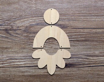 Arch statement Earrings Cut Outs,Round Wooden earrings,plain shape for scrapbooking, DIY Crafting Wood Laser Cut Tags, Wood Craft Supplies