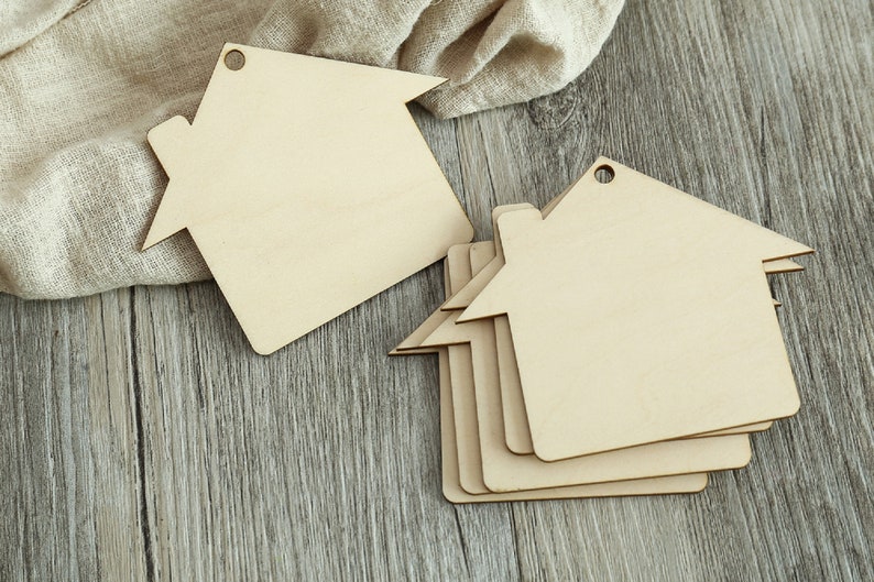 Wooden House Shape Cut Outs Plain Shape for Scrapbooking DIY Etsy