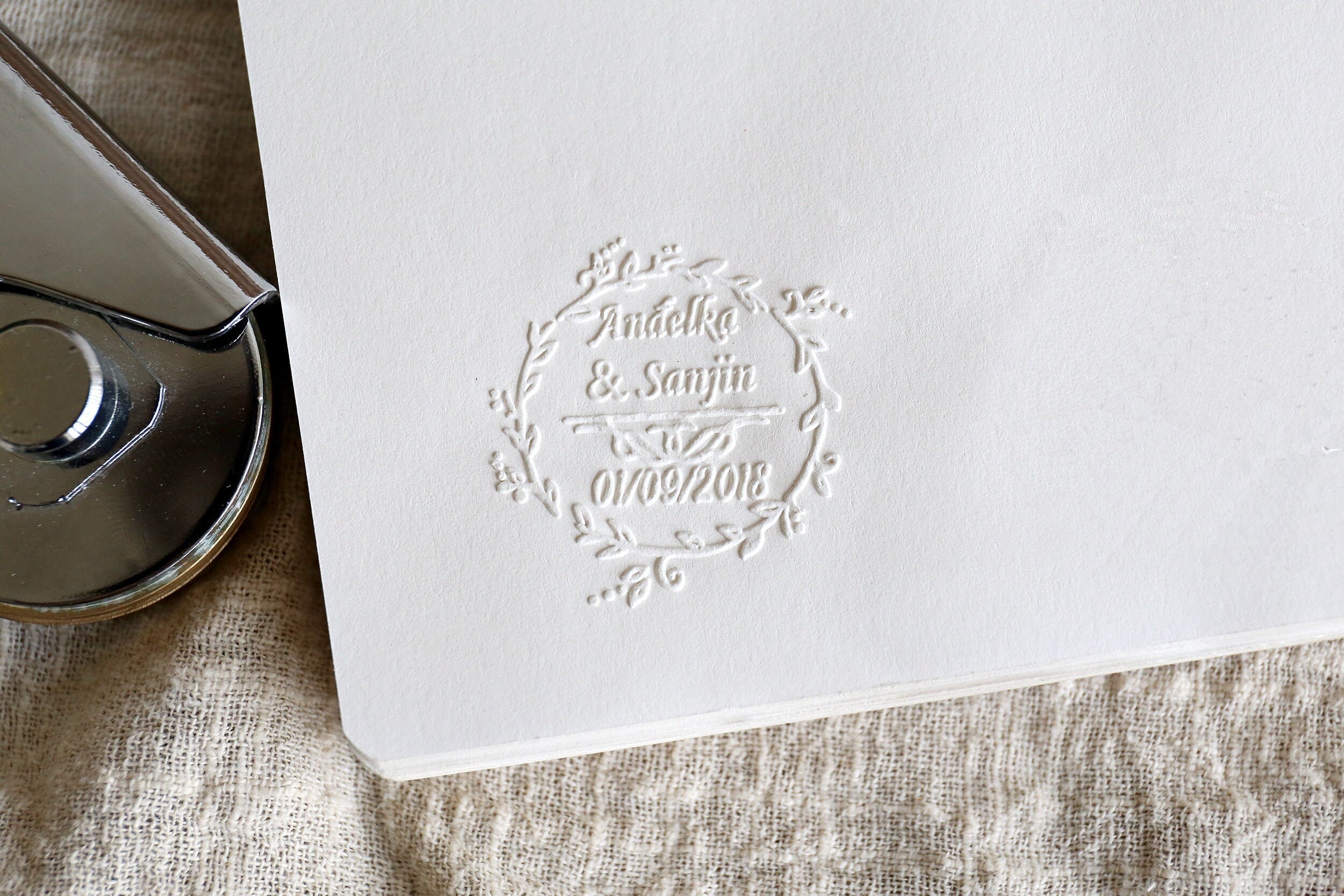 Personalized Wedding EmbosserName and Date EmbosserWedding Etsy