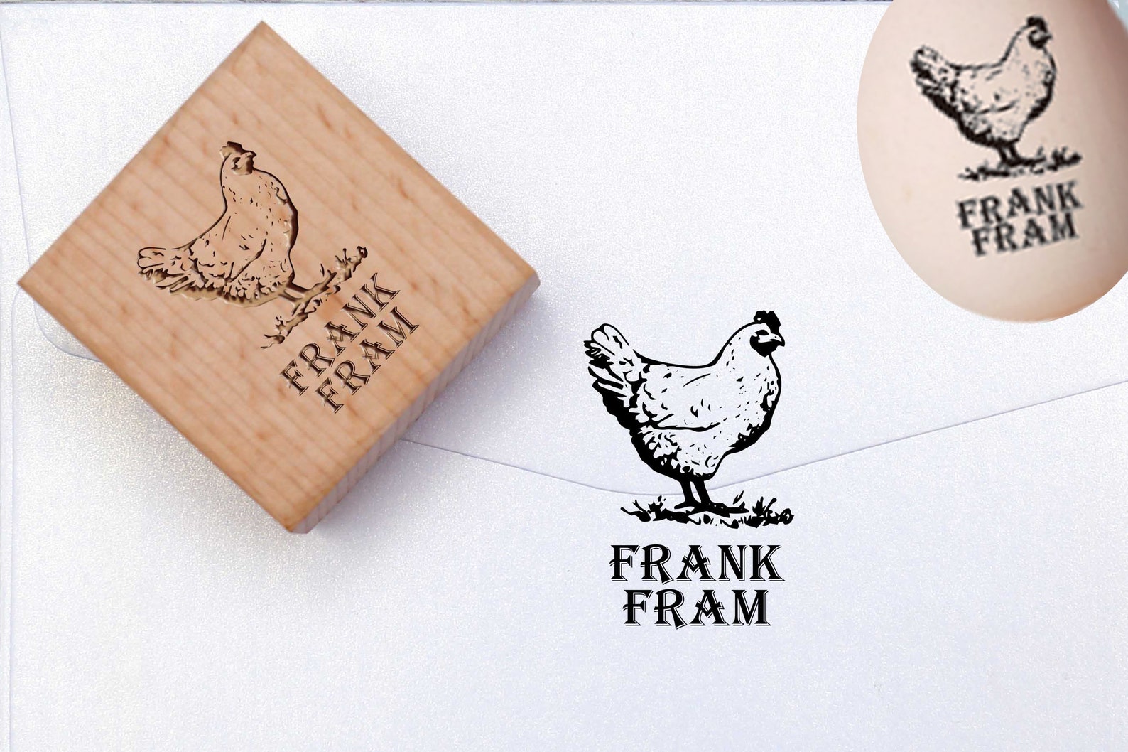 AHANDMAKER Eierstempel Set - 5 Holstempel Mit Hühnermotiven Für Ostern & Bauernhof