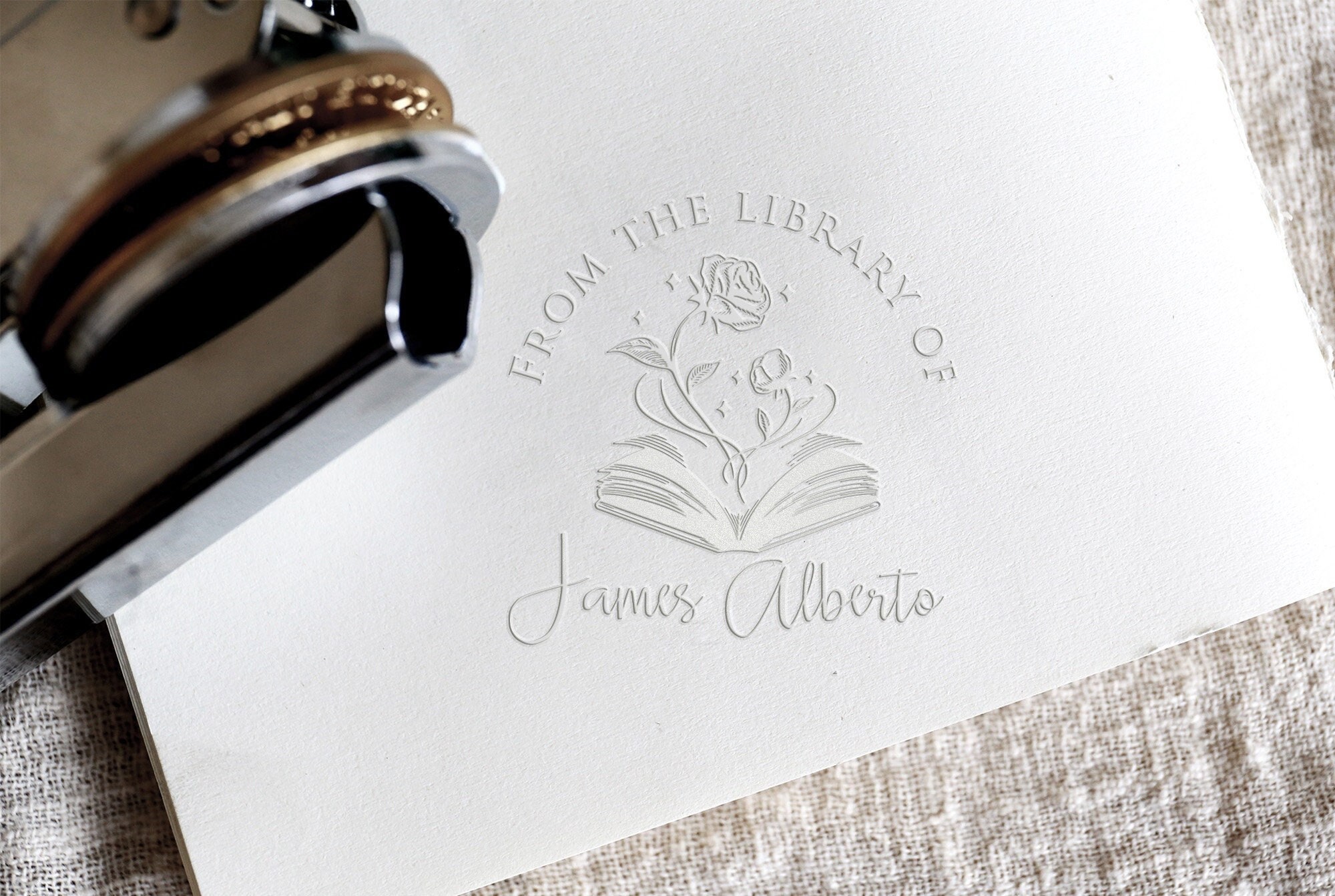 Custom Book Embosser, Personalized Library Stamp/book Lover Gift, Form the Library  Embosser, Personalized Embosser, Mountain Book Embosser 
