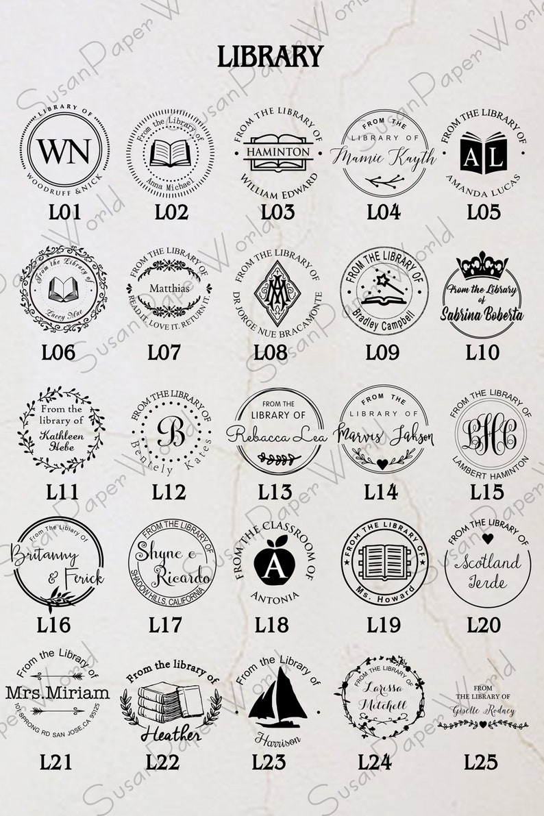 Custom Book Embosser Personalized Embosser Stampbook Etsy