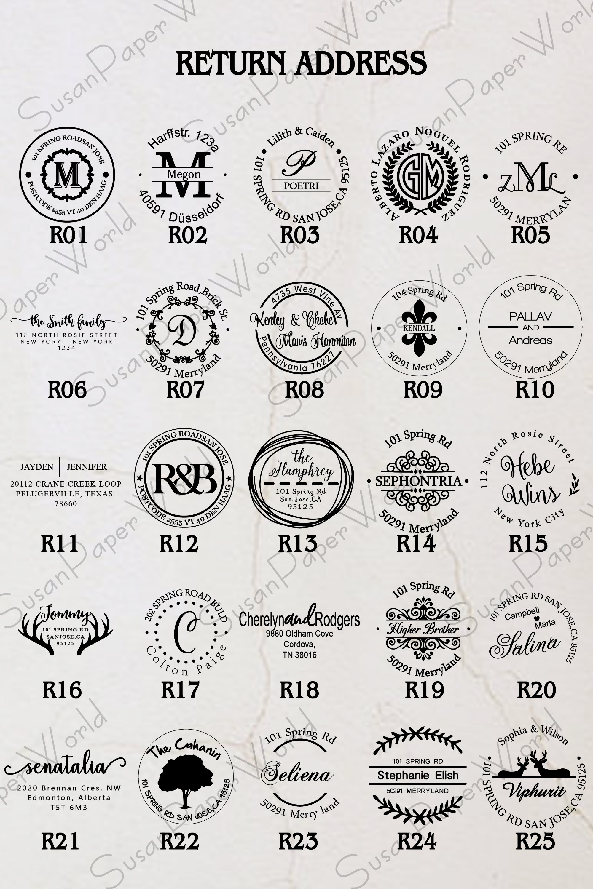 Personalized Address Embosser Custom Embosser stamp Returned Etsy