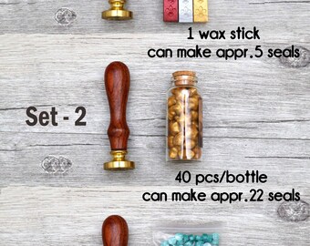 Set di timbri per ceralacca, 1,5 cm, motivo floreale, stile retrò