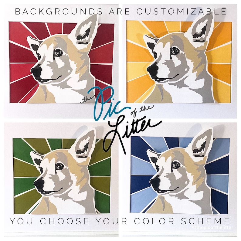 Pet portrait Custom Pet Art Dog Art Puppy Art Pet Wall Art | Etsy