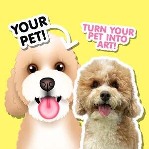 ペットの肖像画半胸アートワーク | パーソナライズされたデジタル犬のイラスト | 写真からのカスタムペット描画 | ペットの飼い主へのギフト