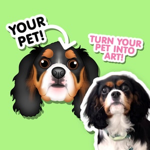 ペットの肖像画の顔のアートワーク | パーソナライズされたデジタル犬のイラスト | 写真からのカスタムペットの描画 | 漫画ペットの描画 | ペットの飼い主へのギフト