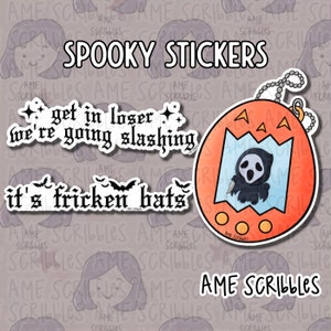Slasher & Fricken Bats, Spookygotchi Stickers | Cute Spooky Sticker - Halloween Gift