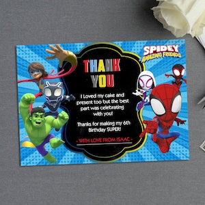 Spidey Thank You Card | Spidey and His Amazing Thank You Card | Spiderman Thank You Card