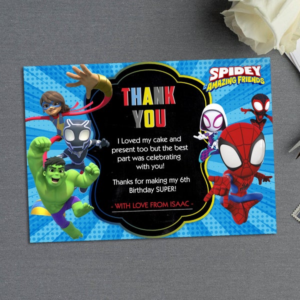 Spidey Thank You Card | Spidey and His Amazing Thank You Card | Spiderman Thank You Card